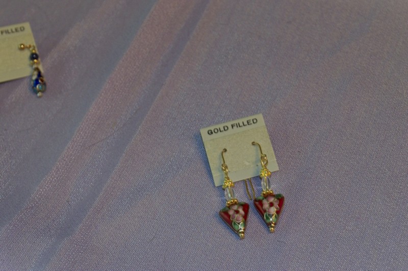 if red is your color you'll love these cloisonne earrings.